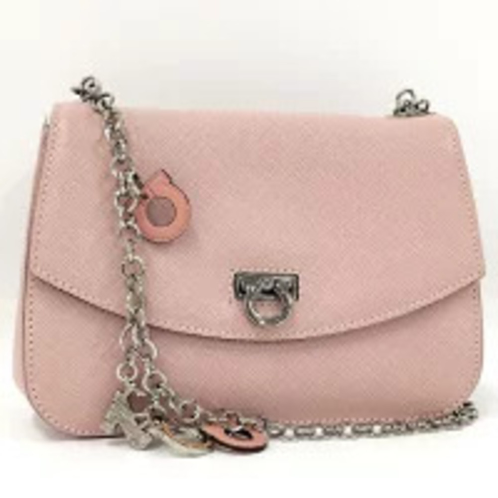 Salvatore Ferragamo Chain Shoulder Bag Gancini Pink 21 5319